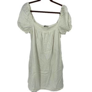Abercrombie & Fitch Women's Off-Shoulder Mini Dress Size M Linen Viscose White